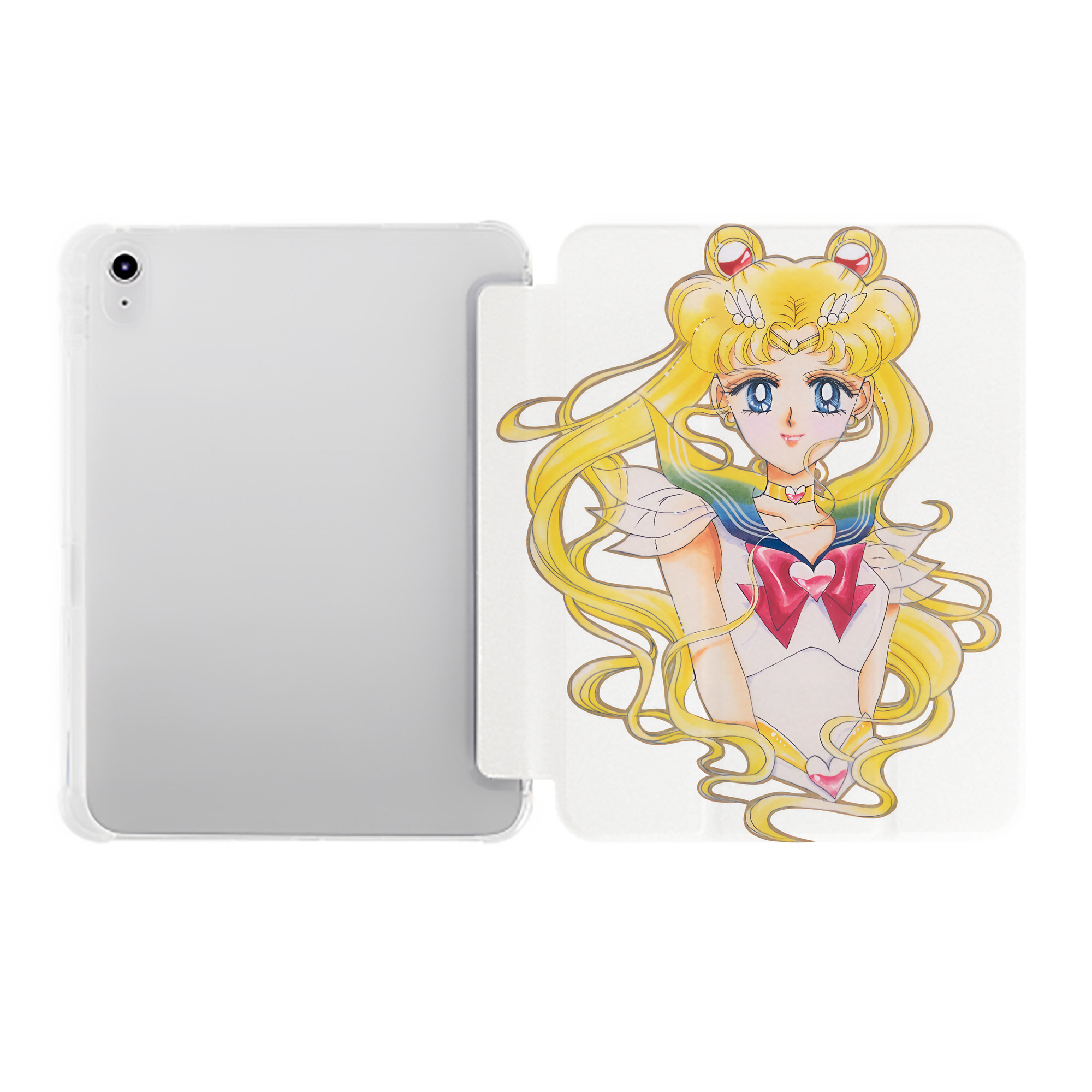 （画像用） 美少女戦士セーラームーン 月野 うさぎ つきの うさぎ Sailor Moon Tsukino Usagi IPad ケース ペン収納付き 三つ折りスタンド PUレザー×シリコン 対応機種9.5/10.5/10.9インチ